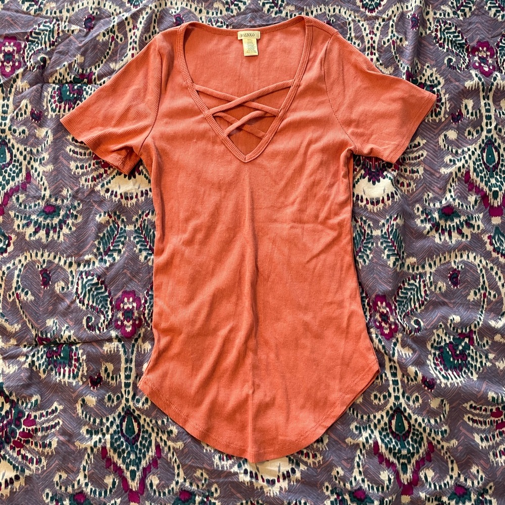 Salmon pink Bozzolo womens tshirt